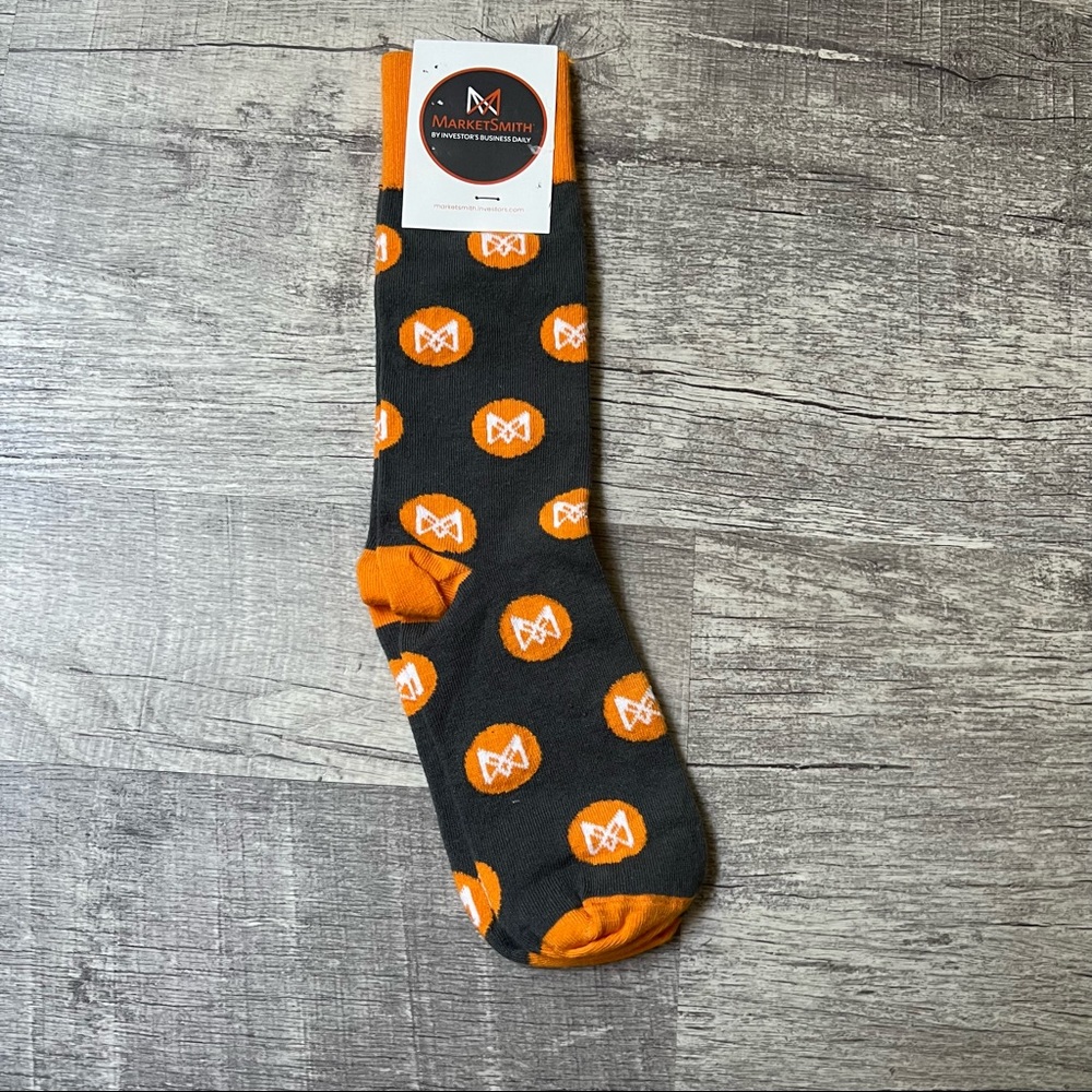 Cotton Socks Gray Orange Bow